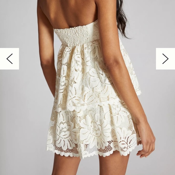 NWT Anthropologie Maeve Strapless Lace Mini Dress - Picture 4 of 5